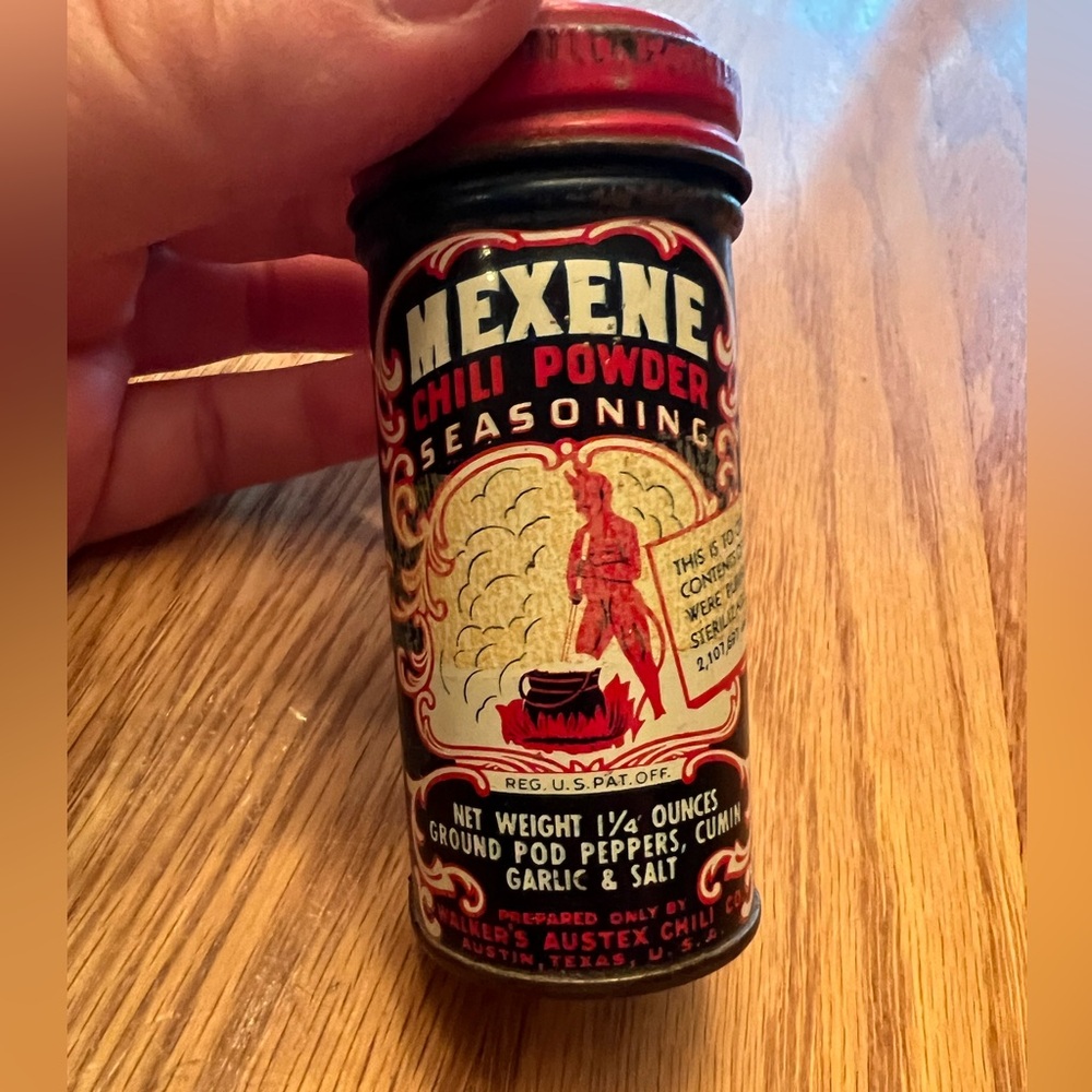 Vintage 1950s Mexene Chili Powder Container